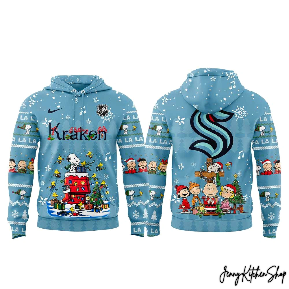 Seattle Kraken Peanuts Christmas Hoodie