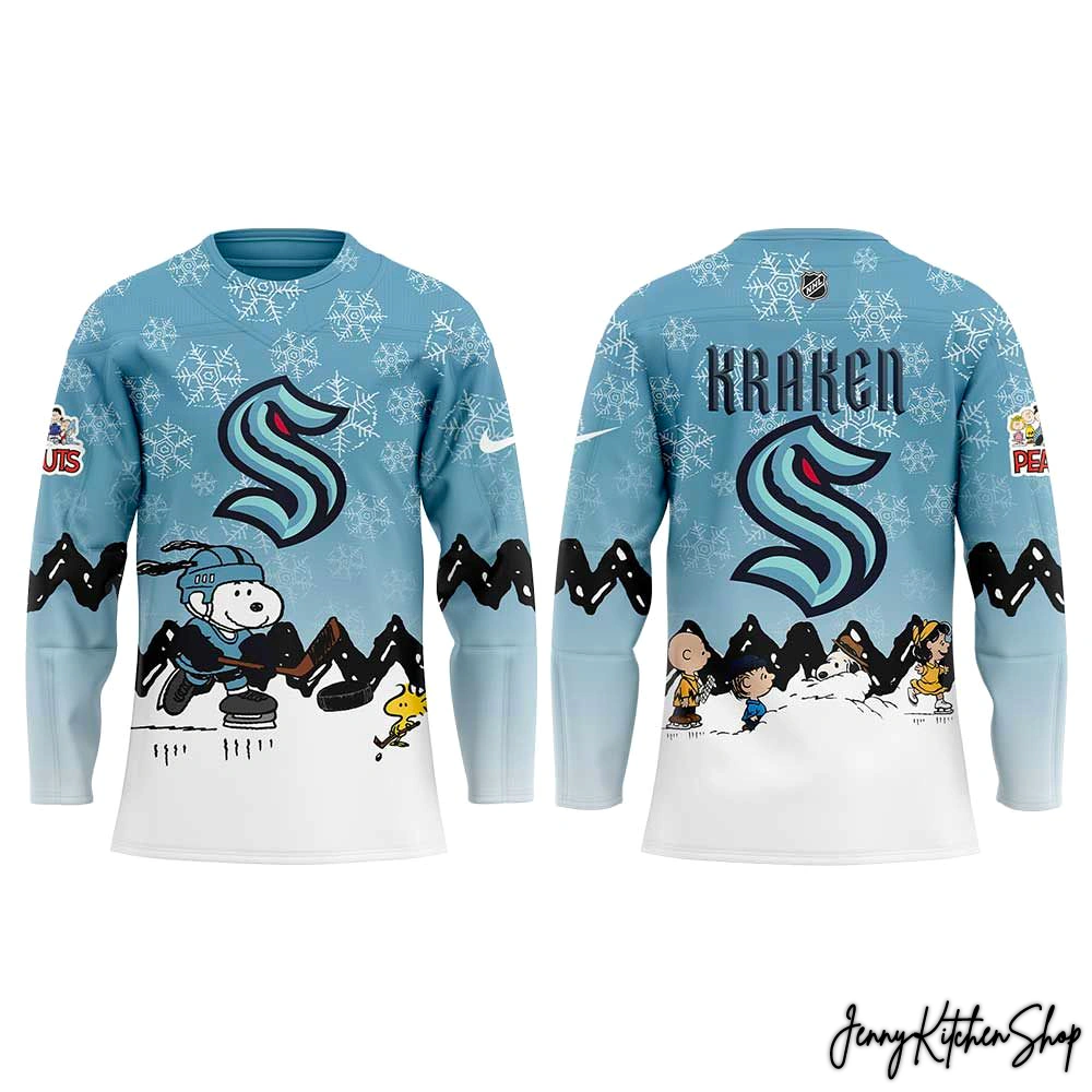 Seattle Kraken Peanuts Winter Hockey Jersey