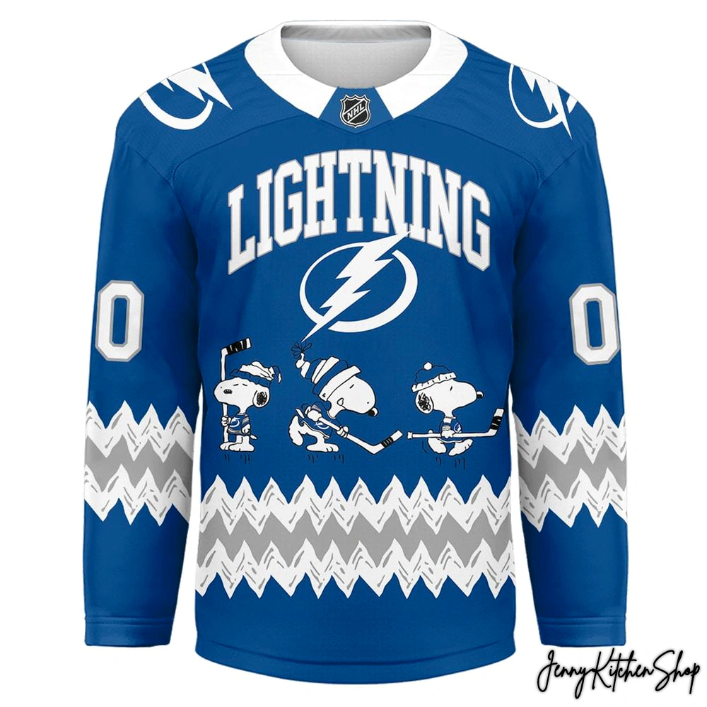 Tampa Bay Lightning x Snoopy Personalized Hockey Jersey