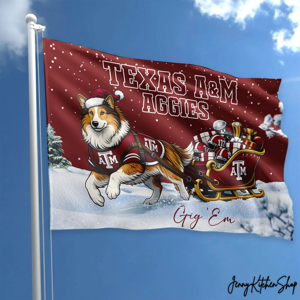 Texas A&M Aggies Holiday Gig’em Limited Flag