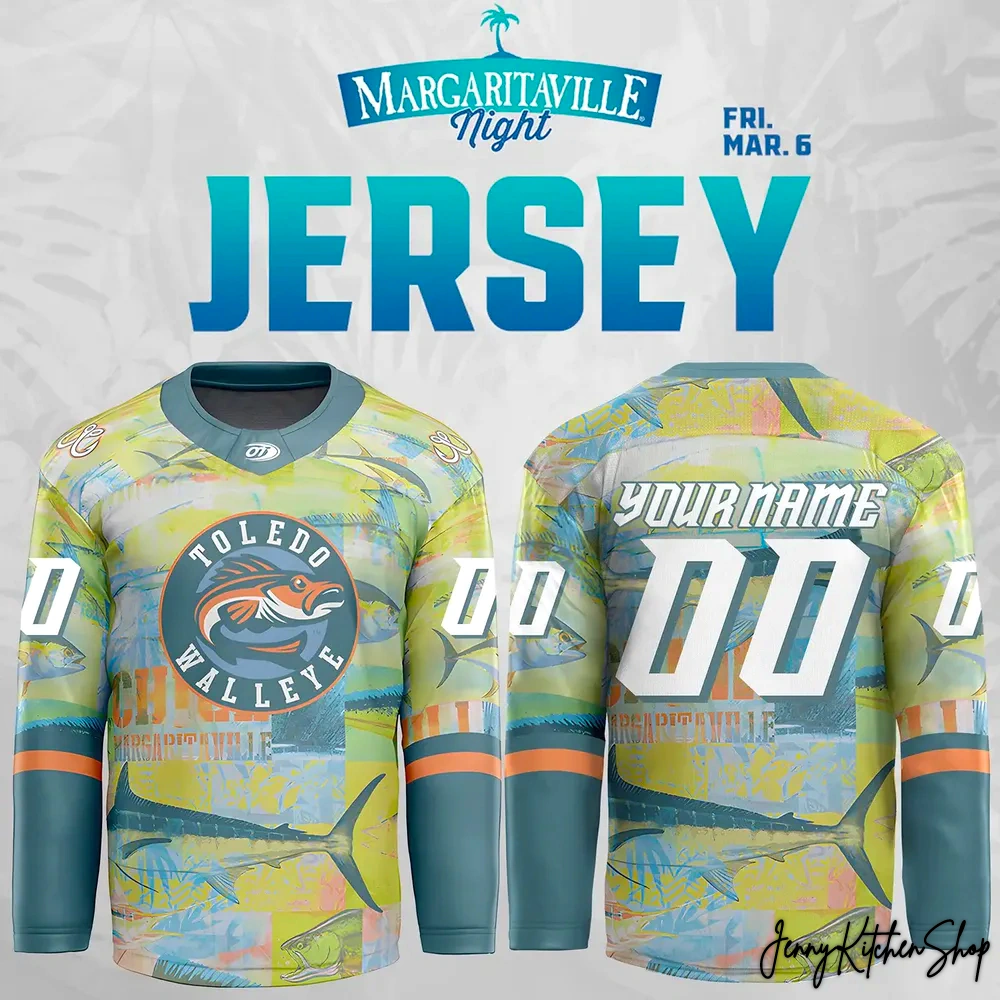 Toledo Walleye Margaritaville Special Edition 2025 Hockey Jersey Toledo Walleye Margaritaville Special Edition 2025 Hockey Jersey
