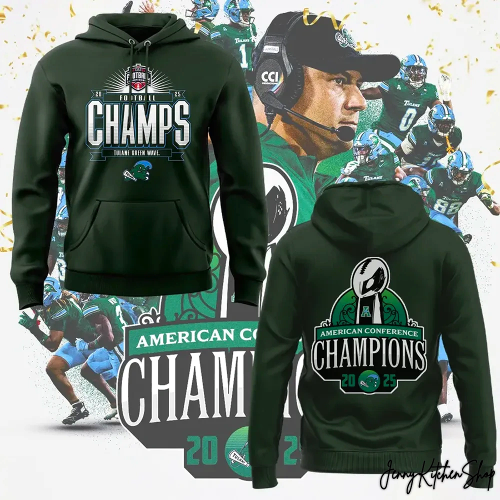 Tulane Green Wave 2025 American Football Champions Hoodie