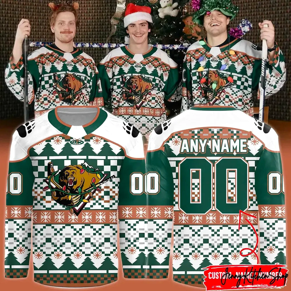 Utah Grizzlies Christmas New Hockey Jersey Utah Grizzlies Christmas New Hockey Jersey