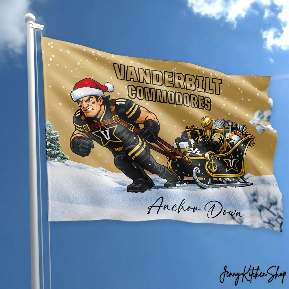 Vanderbilt Commodores Holiday Anchor Down Flag