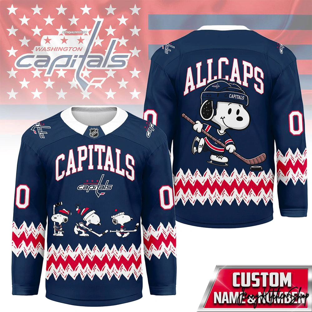 Washington Capitals x Snoopy Personalized Hockey Jersey