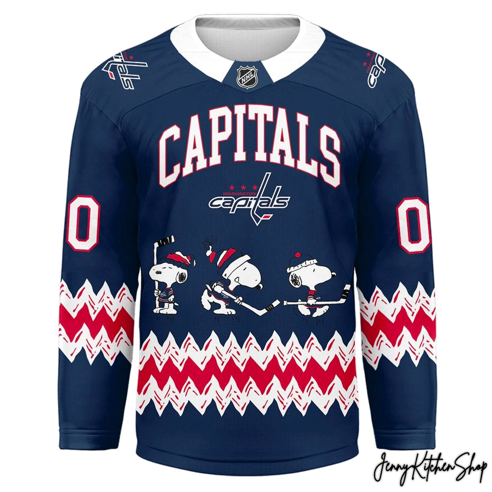 Washington Capitals x Snoopy Personalized Hockey Jersey
