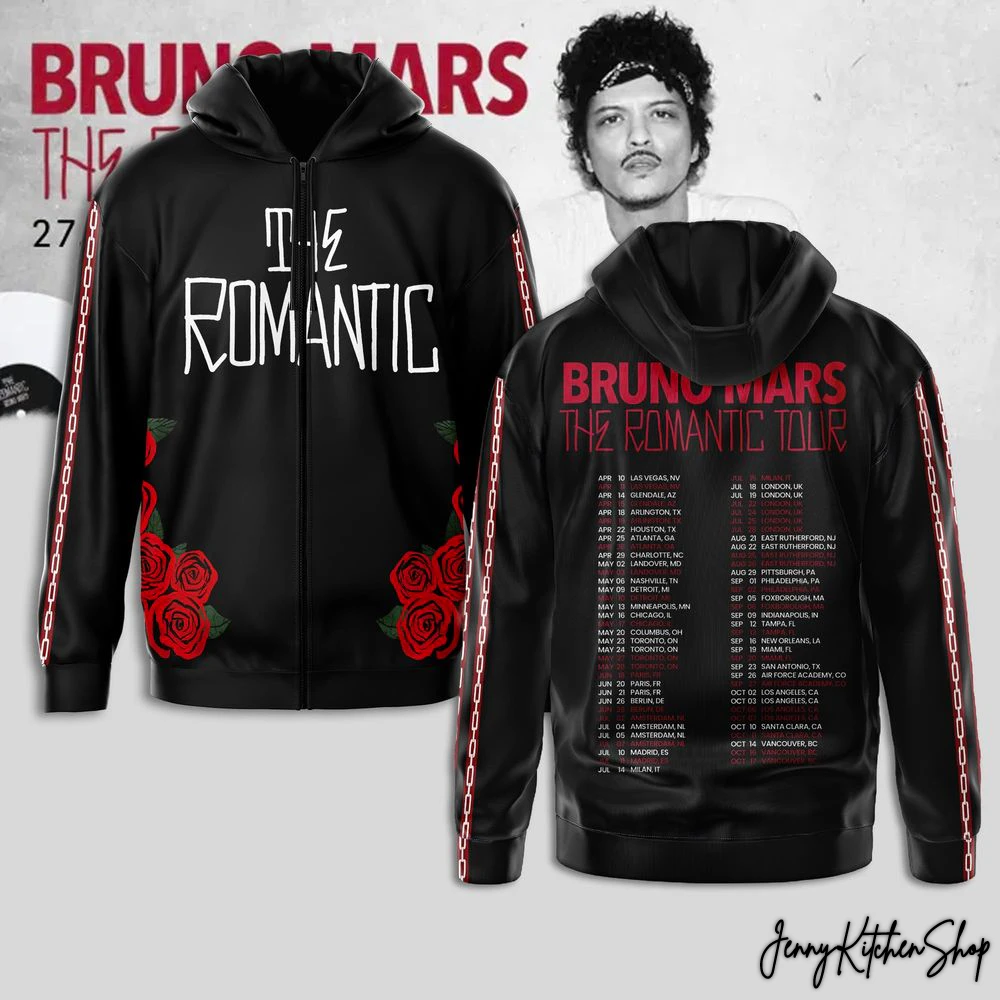 The Romantic Bruno Mars 2026 Tour Limited Hoodie