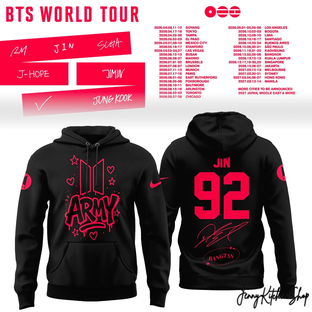 BTS 2026 World Tour For Fans Limited Black Hoodie