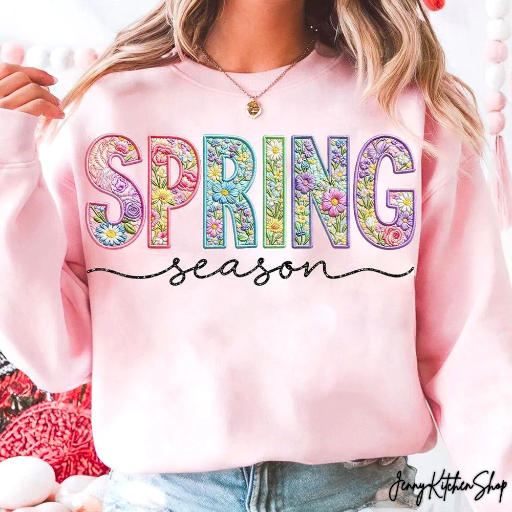 Easter Floral Varsity Spring Shirt