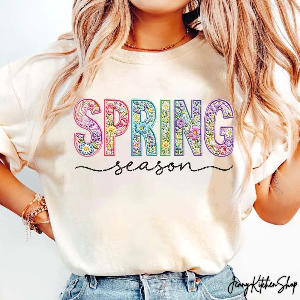 Easter Floral Varsity Spring Shirt