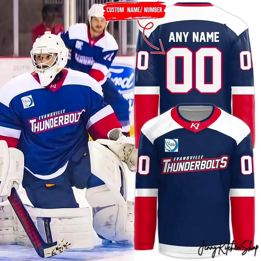 Evansville Thunderbolts 2026 New Hockey Jersey Evansville Thunderbolts 2026 New Hockey Jersey