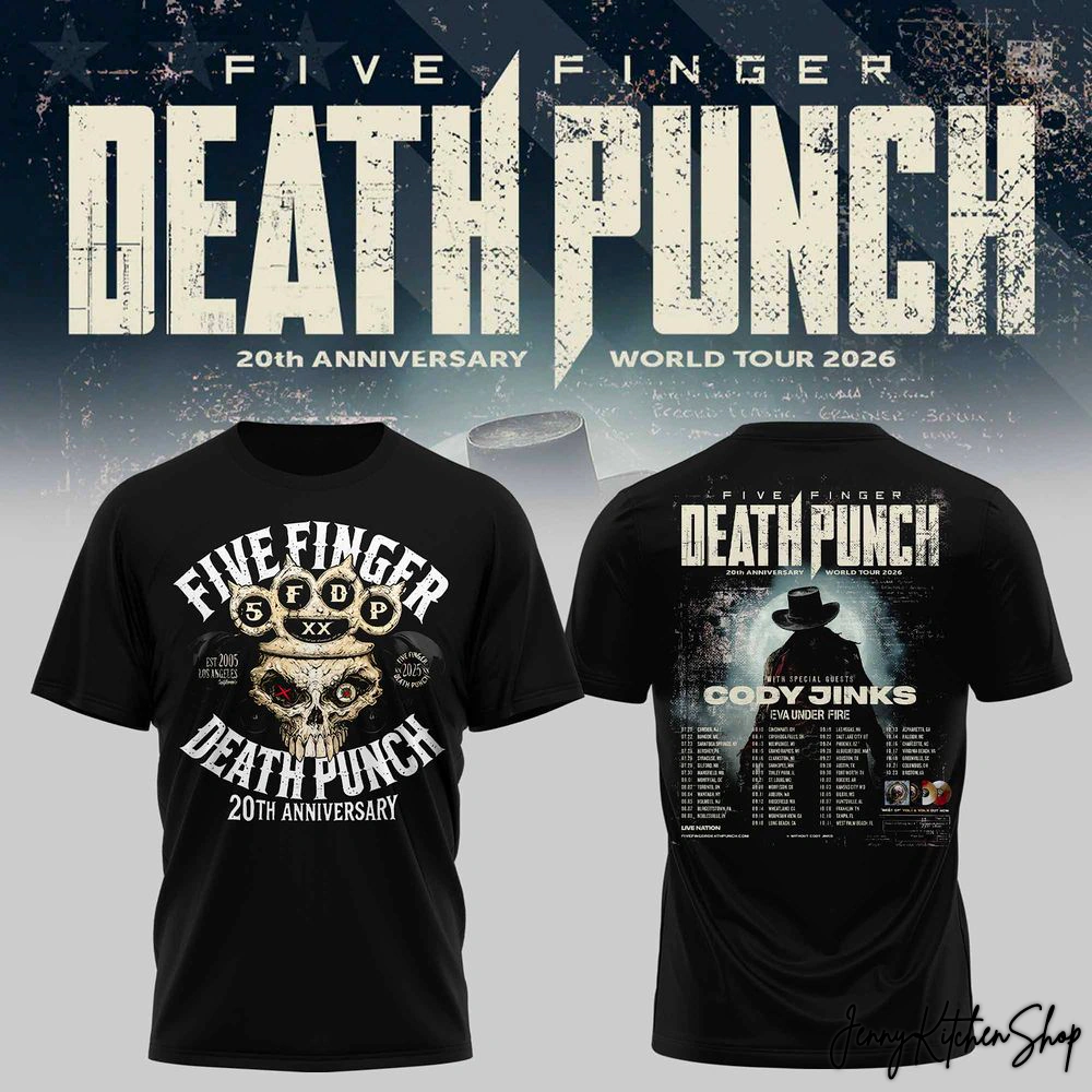 Five Finger Death Punch 20th Anniversary 2026 Tour Shirt