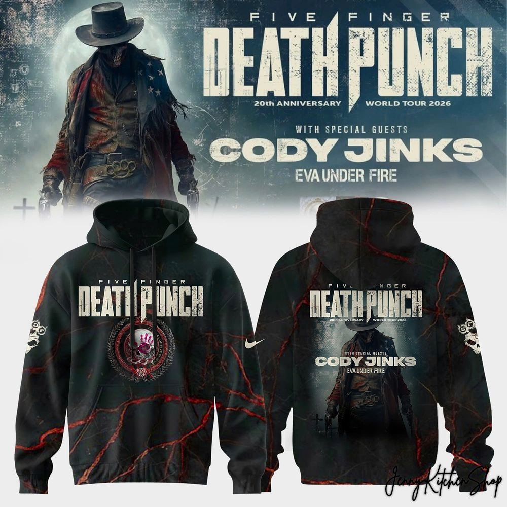 Five Finger Death Punch 20th Anniversary 2026 World Tour Hoodie Five Finger Death Punch 20th Anniversary 2026 World Tour Hoodie