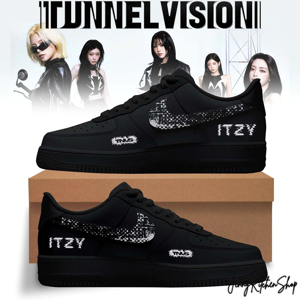 ITZY Grey Tunnel Limited Custom Air Force 1 Shoes