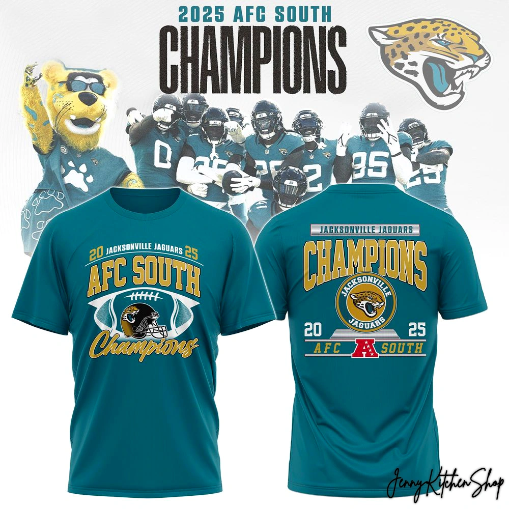 Jacksonville Jaguars 2025 AFC South Champions Collection Shirt, Hoodie