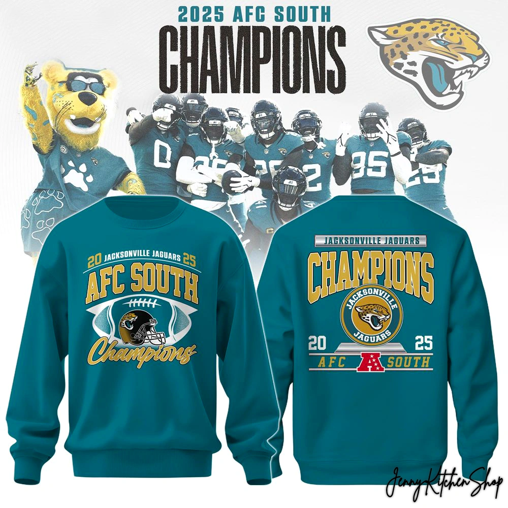 Jacksonville Jaguars 2025 AFC South Champions Collection Shirt, Hoodie