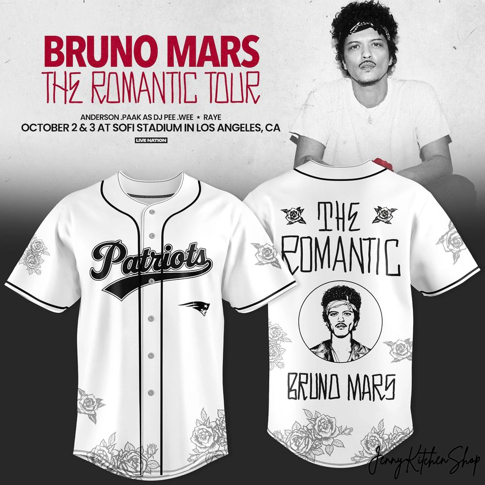 New England Patriots x Bruno Mars 2026 Romaric Tour Jersey New England Patriots x Bruno Mars 2026 Romaric Tour Jersey