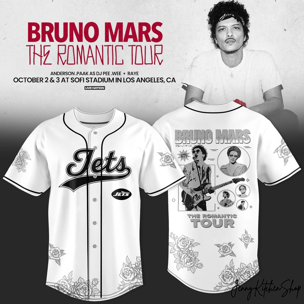 New York Jets x Bruno Mars 2026 Romaric Tour Jersey New York Jets x Bruno Mars 2026 Romaric Tour Jersey