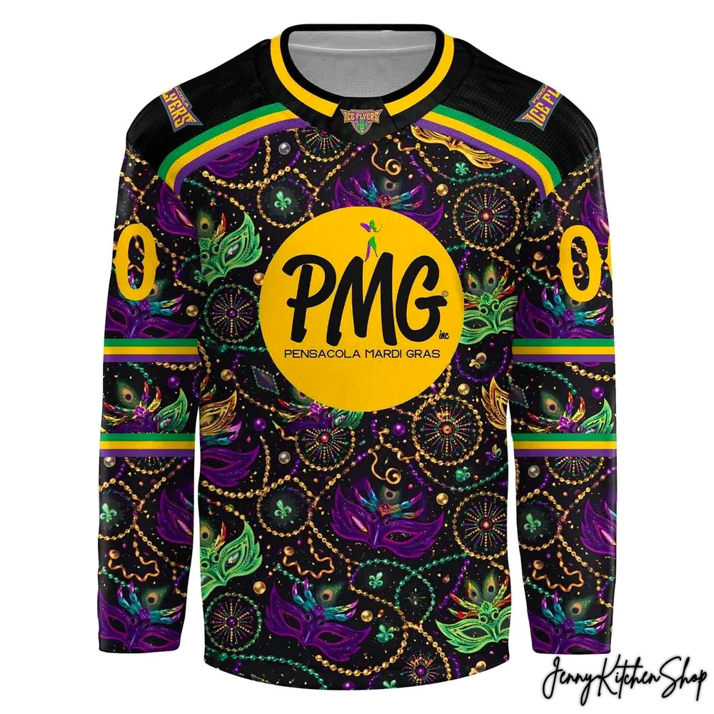 Pensacola Ice Flyers Mardi Gras Night Hockey Jersey