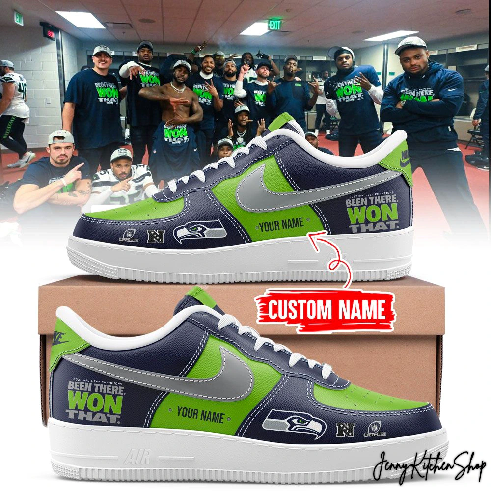 Seattle Seahawks 2025 NFC West Division Champs AF1 Sneakers