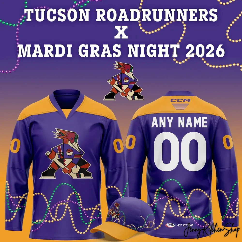 Tucson Roadrunners 2026 Mardi Gras Hockey Jersey