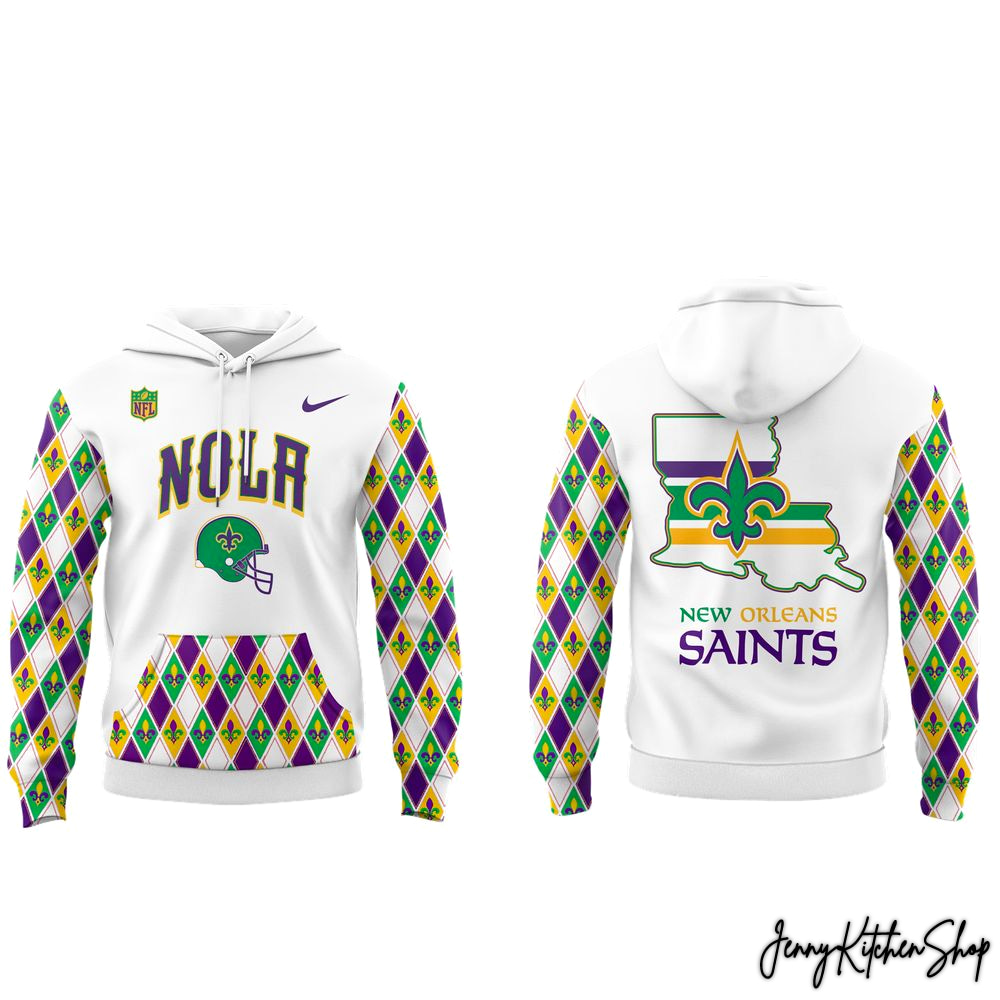 2026 New Orleans Saints Happy Mardi Gras Limited Hoodie