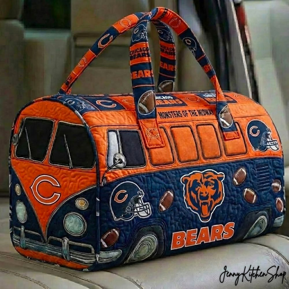 Chicago Bears Monsters of the Midway Vintage Bus Style Quilted Duffel Bag