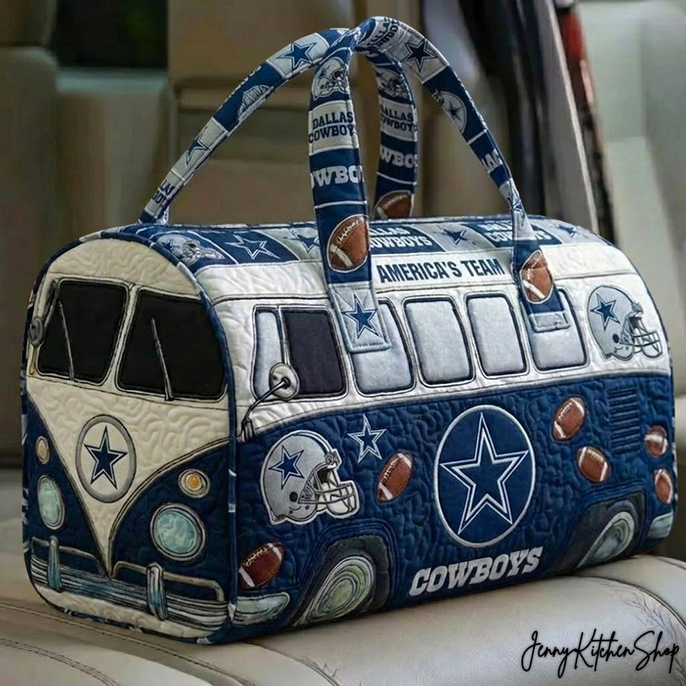 Dallas Cowboys Vintage Bus Style Quilted Duffel Bag