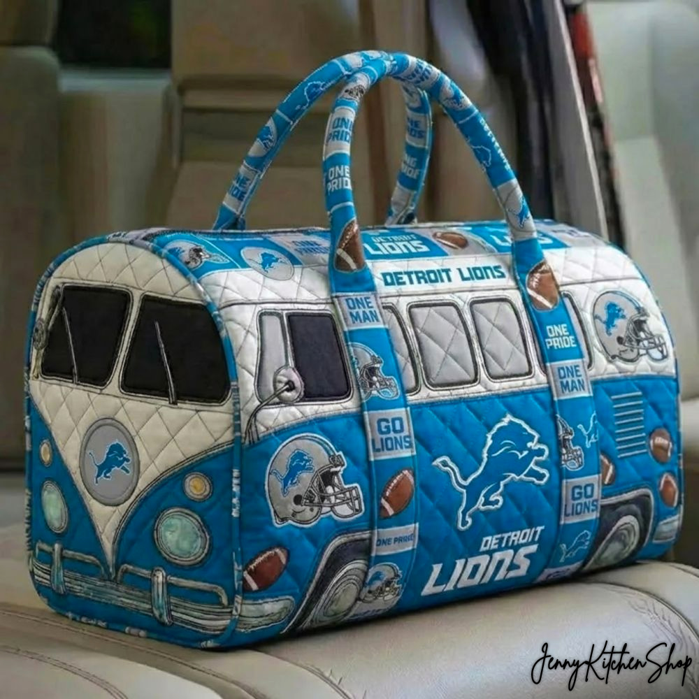 Detroit Lions Vintage Camper Van Style Limited Duffle Bag