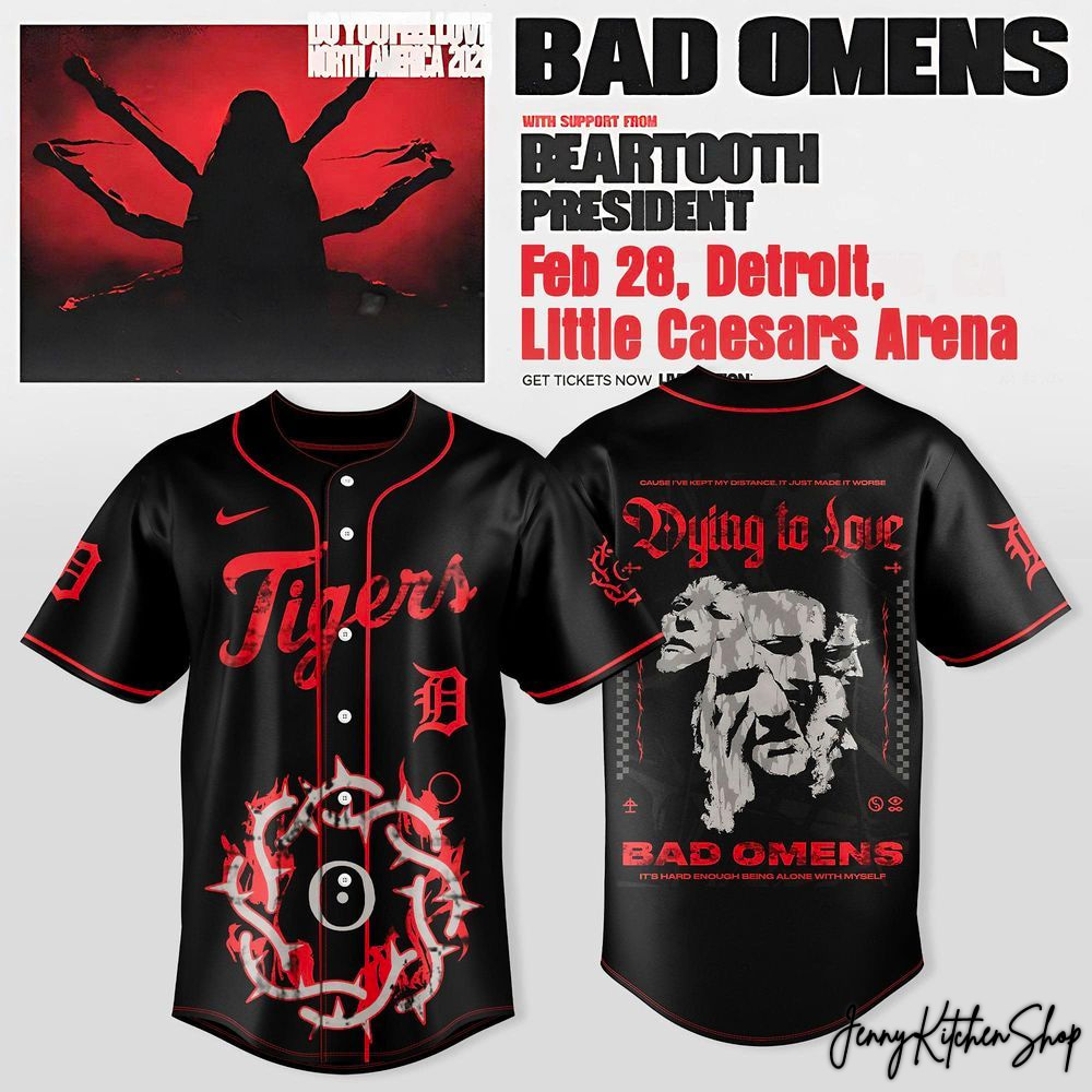 Detroit Tigers X Bad Omens Do You Feel Love North American Tour 2026 Jersey