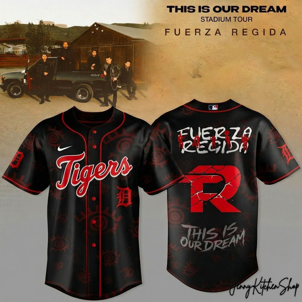 Detroit Tigers x Fuerza Regida This Is Our Dream Stadium Tour 2026 Baseball Jersey Detroit Tigers x Fuerza Regida This Is Our Dream Stadium Tour 2026 Baseball Jersey