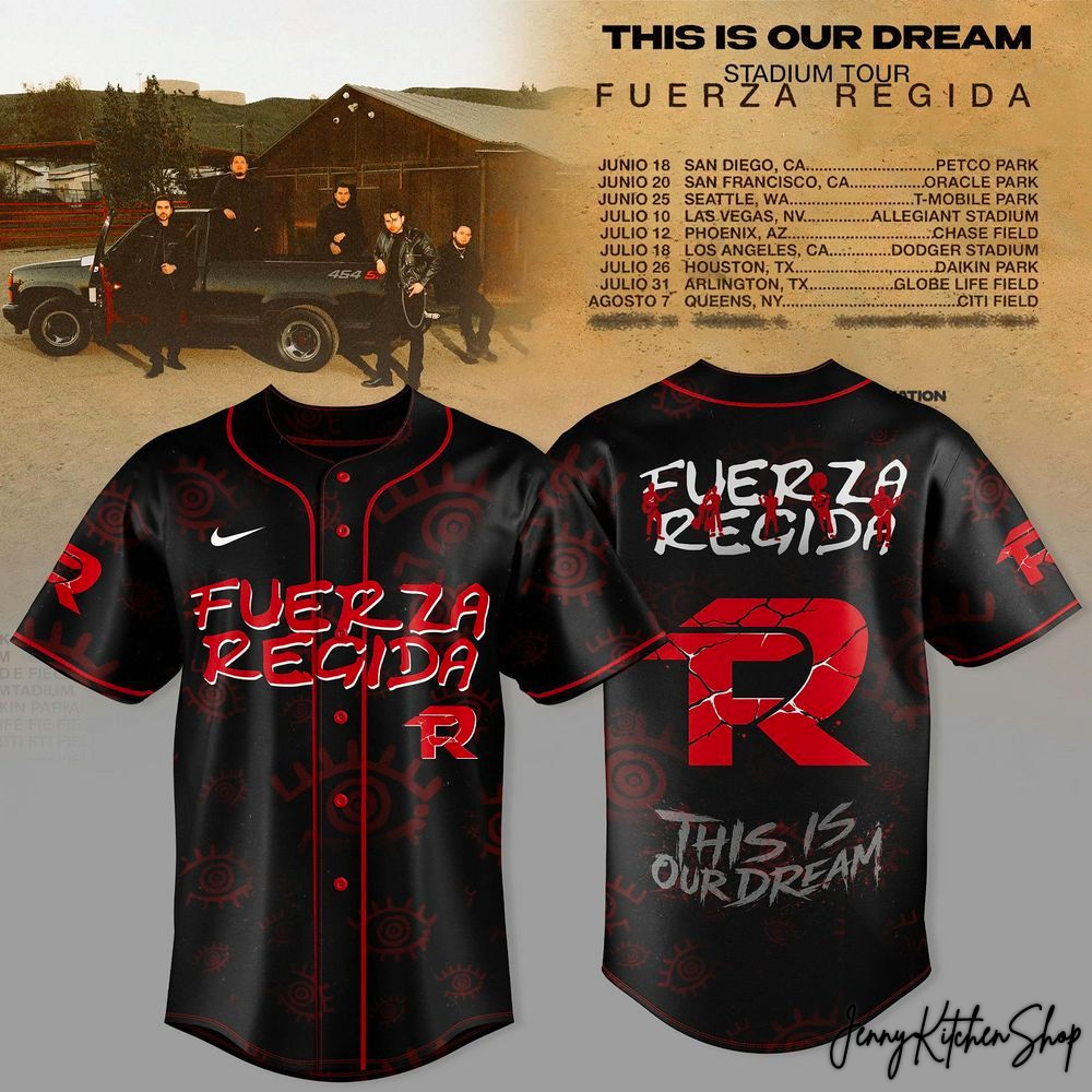 Fuerza Regida This Is Our Dream 2026 Tour Limited Baseball Jersey Fuerza Regida This Is Our Dream 2026 Tour Limited Baseball Jersey