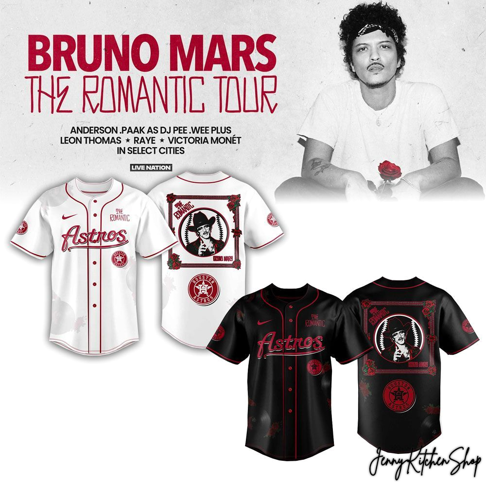 Houston Astros x Bruno Mars 2026 The Romantic Tour Jersey Houston Astros x Bruno Mars 2026 The Romantic Tour Jersey