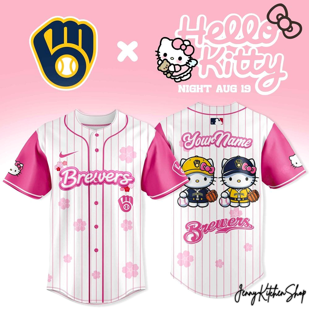 Milwaukee Brewers Hello Kitty 2026 Night Beautiful Jersey