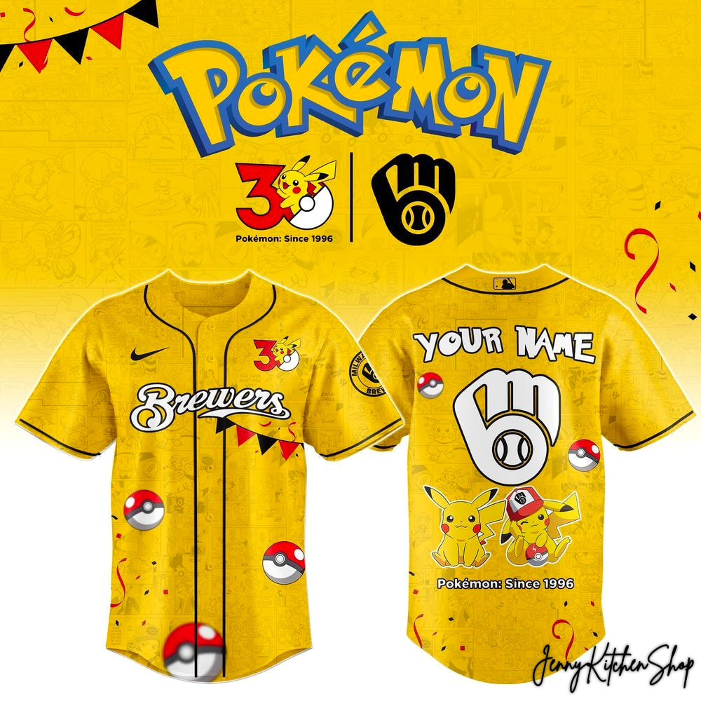 Milwaukee Brewers x Pokemon 30th Anniversary 2026 Baseball Jersey