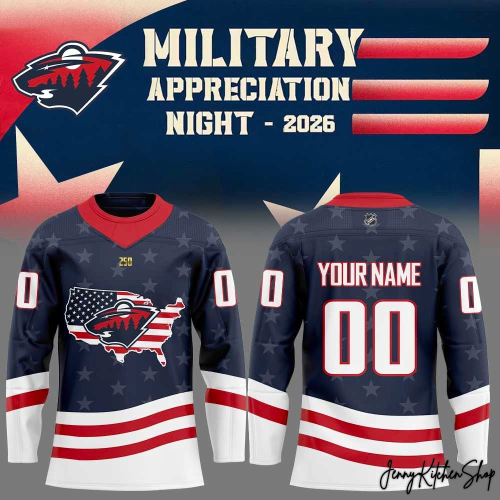 Minnesota Wild 2026 Military Appreciation Custom Hockey Jersey