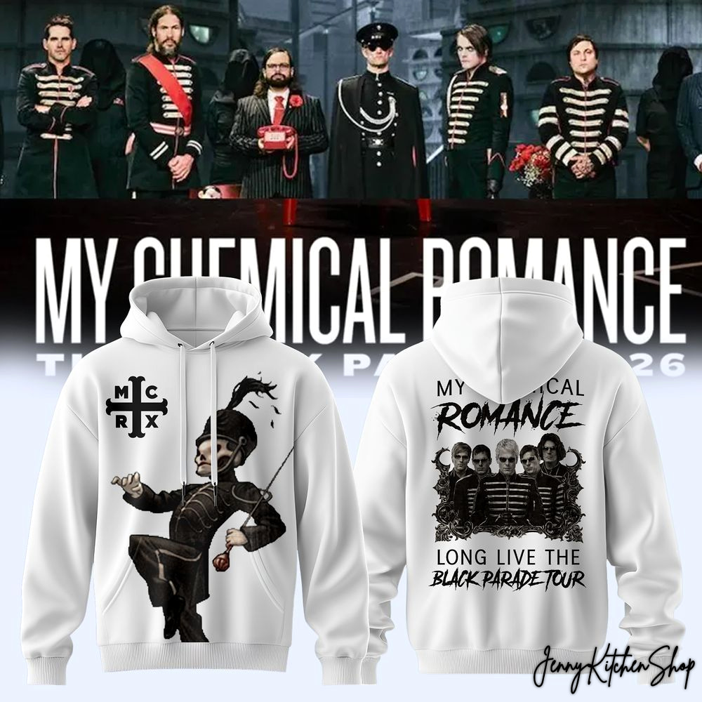 My Chemical Romance 2026 Long Live The Black Parade Tour White Hoodie