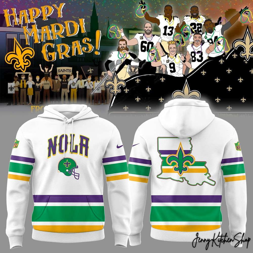 New Orleans Saints Happy Mardi Gras Shirt, Hoodie