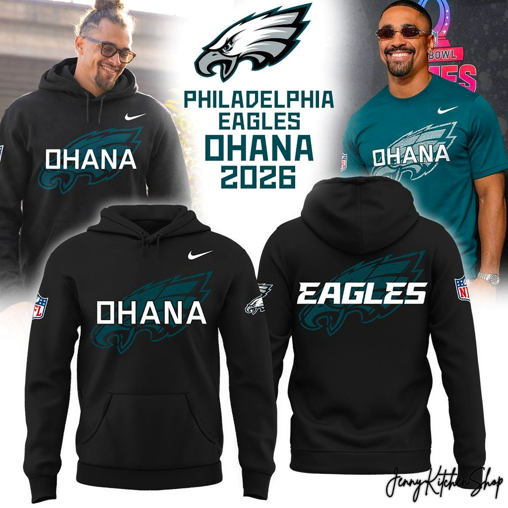 Philadelphia Eagles Ohana 2026 Black Hoodie