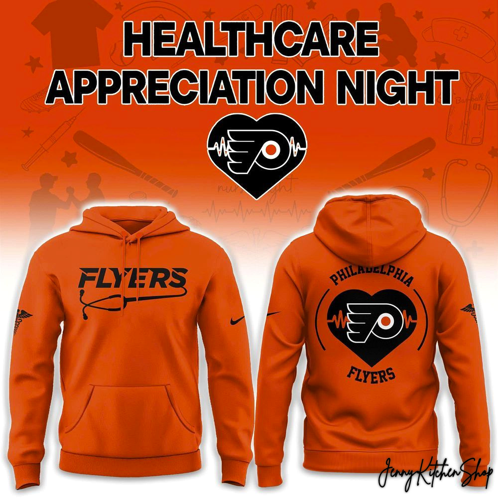 Philadelphia Flyers Healthcare Appreciation Night Heart 2026 Hoodie Philadelphia Flyers Healthcare Appreciation Night Heart 2026 Hoodie