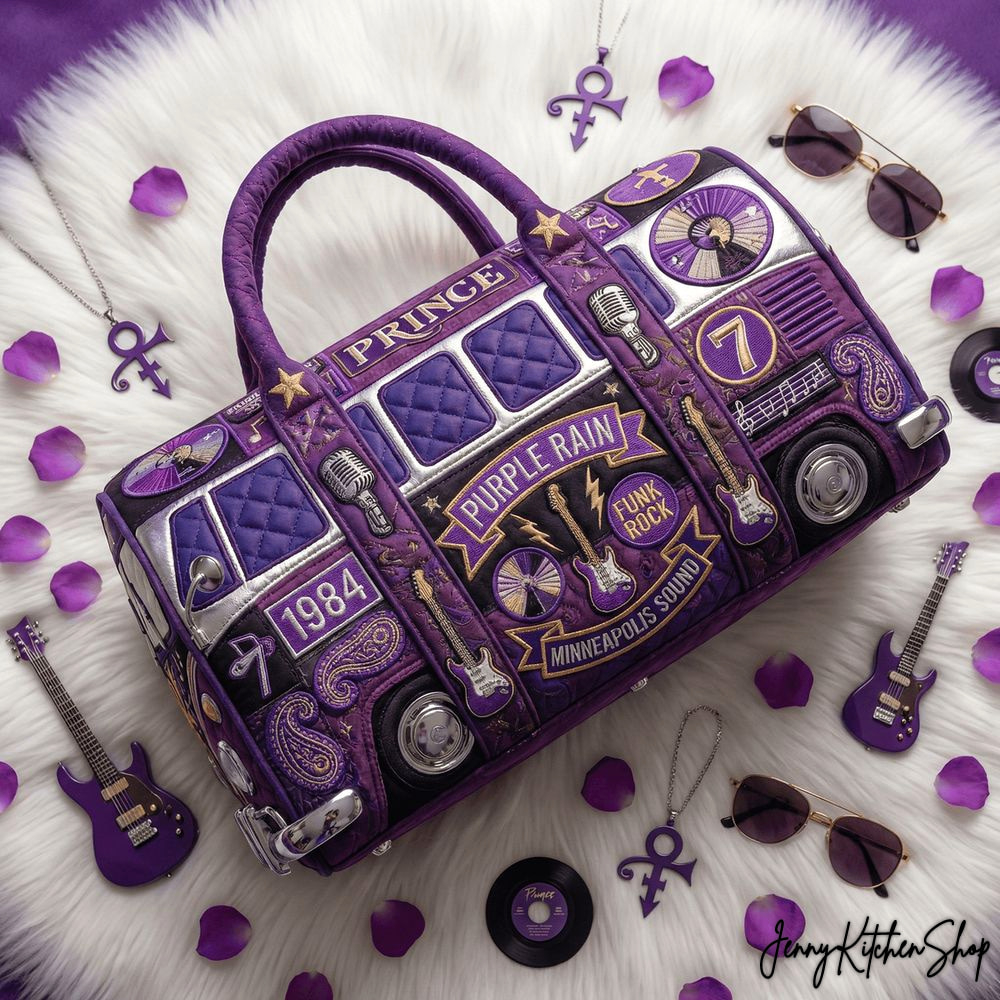 Prince Purple Rain Travel Day Quilted Duffle Bag