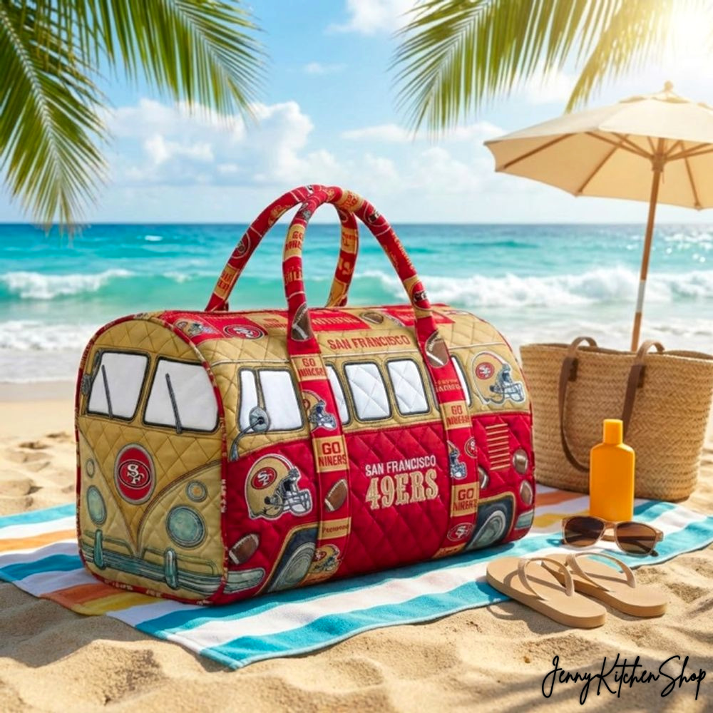 San Francisco 49ers Retro Camper Van Graphic Duffel Bag San Francisco 49ers Retro Camper Van Graphic Duffel Bag