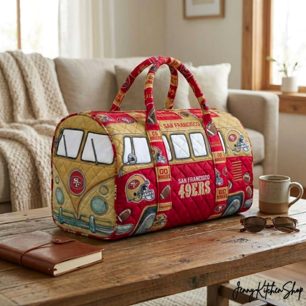 San Francisco 49ers Retro Camper Van Graphic Duffel Bag