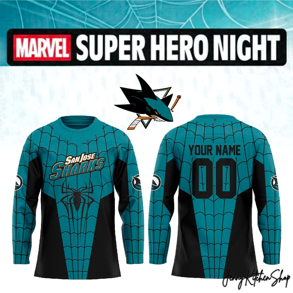San Jose Sharks 2026 Marvel Super Hero Hockey Jersey