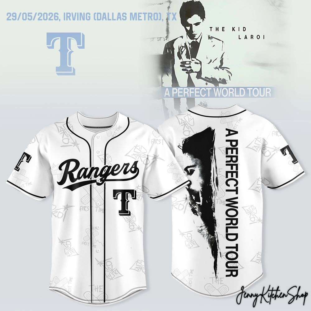 Texas Rangers x The Kid Laroi 2026 A Perfect World Tour Jersey Texas Rangers x The Kid Laroi 2026 A Perfect World Tour Jersey