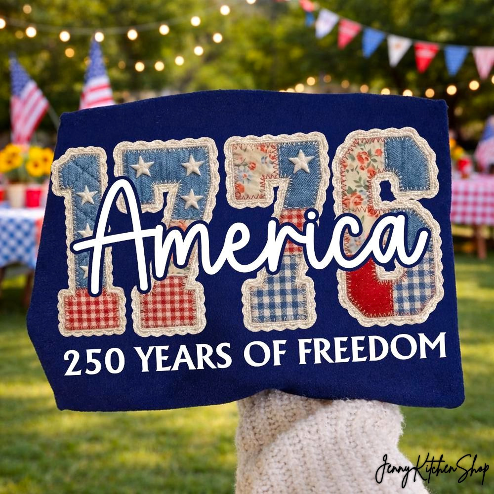 America 1776 Faux Quilted 250 years of Freedom Shirt