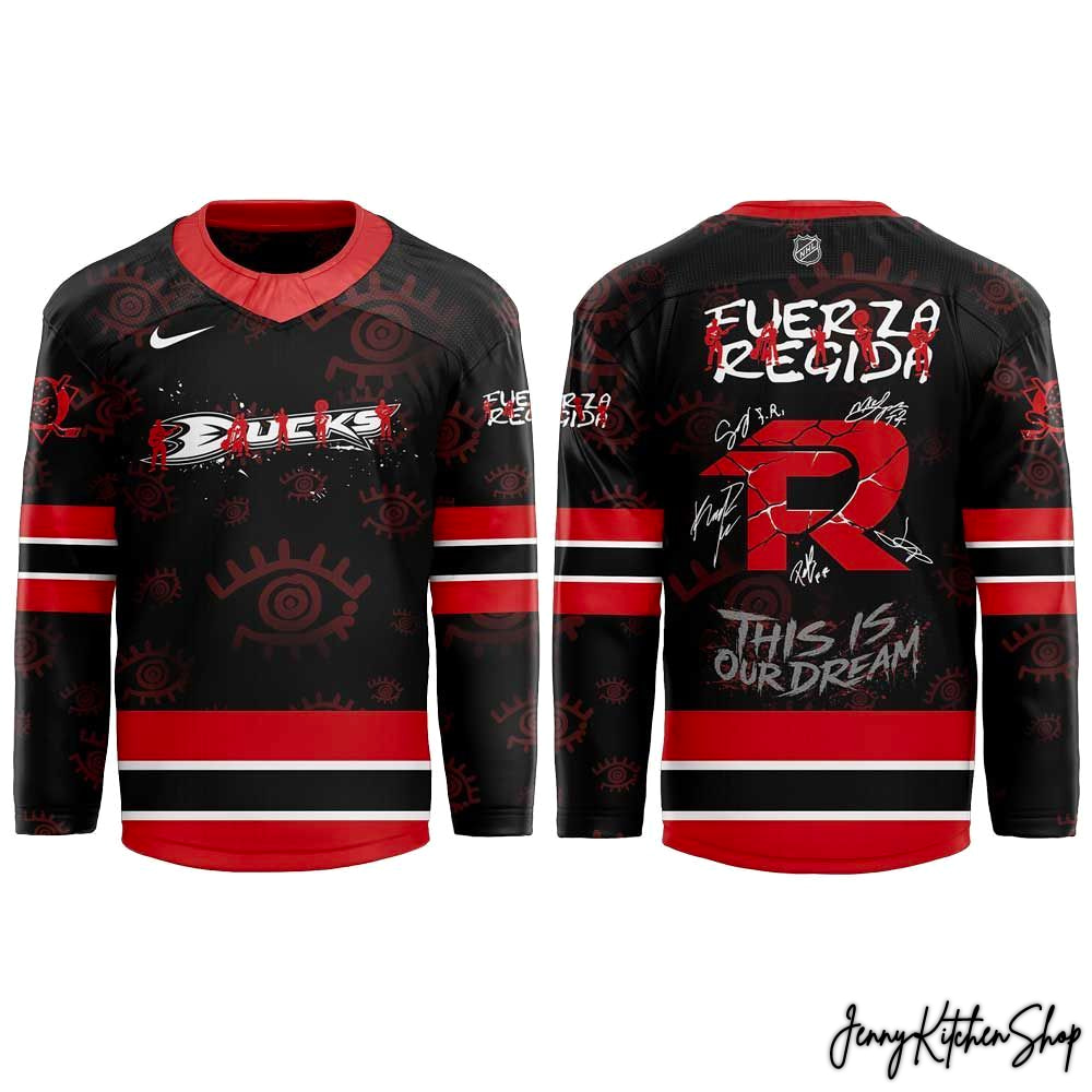 Anaheim Ducks x Fuerza Regida This is our Dream Stadium Tour 2026 Hockey Jersey