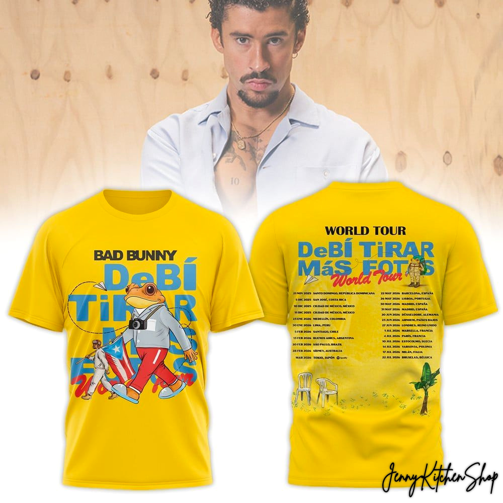 Bad Bunny Debi Tiar Mas Fotos Tour 2026 Fans Club T-Shirt