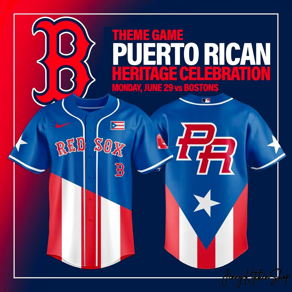 Boston Red Sox Puerto Rican Heritage 2026 Baseball Jersey Boston Red Sox Puerto Rican Heritage 2026 Baseball Jersey