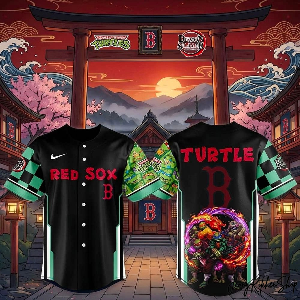 Boston Red Sox x Ninja Turtle Kimetsu no Yaiba Jersey Boston Red Sox x Ninja Turtle Kimetsu no Yaiba Jersey